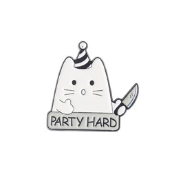 Металлический значок "Party hard"