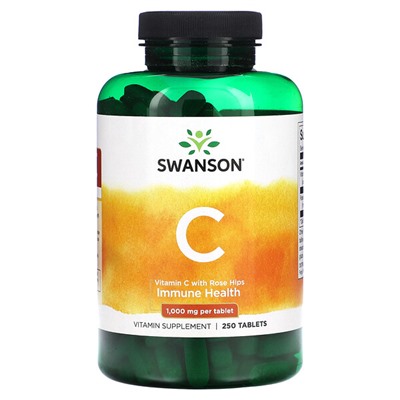 Swanson Витамин С с шиповником, 1000 мг, 250 таблеток