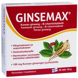 Ginsemax Женьшень + витамин B 60 таблеток