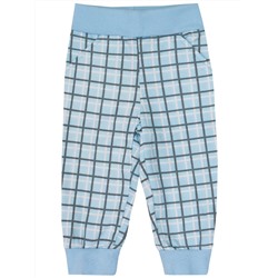 Голубые брюки в клетку "Nice day" и карманами для новорождённого (5260133)