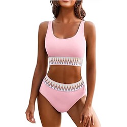 AI'MAGE Women's Bikini Sets High Waisted Two Piece Sporty Swimsuits High Cut Tummy Control Bathing Suits