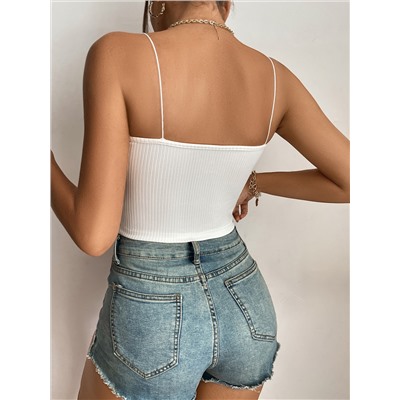 SHEIN Tall Crop Cami Top mit Rippenstrick