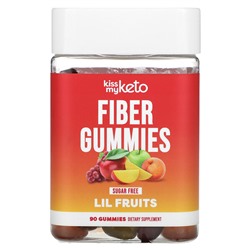 Kiss My Keto Fiber Gummies, Lil Fruits, без сахара, 90 жевательных конфет