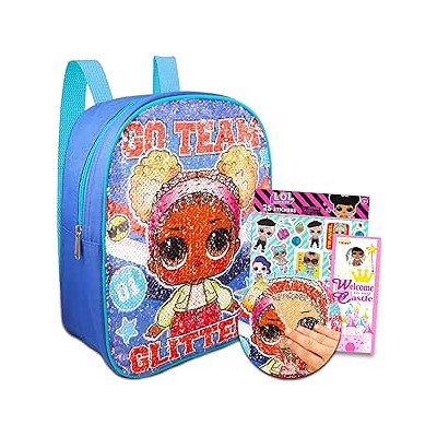 LOL Surprise Backpack Mini for Girls Kids Toddlers - 12" Small LOL Surprise Backpack with Reversible Sequins, Stickers, More | LOL Surprise Party Supplies, Backpack Bundle