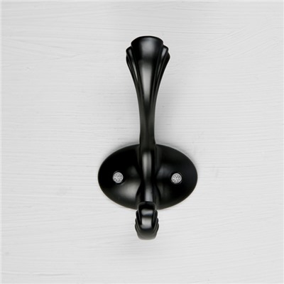 Крючок мебельный CAPPIO CKD025 RARITY, двухрожковый, черный