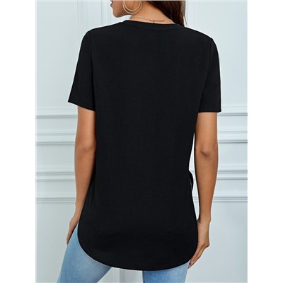 SHEIN Tall T-Shirt mit V-Ausschnitt