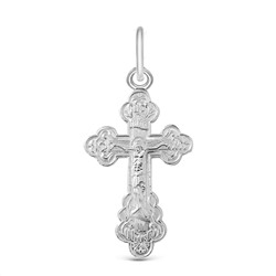 Крест из серебра родированный - 4 см 925 пробы К2-059р
