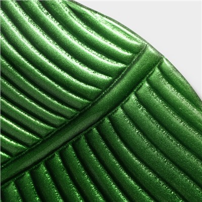 Тарелка стеклянная Magistro «Папоротник», 19,5×19,5×1,5 см, цвет зелёный
