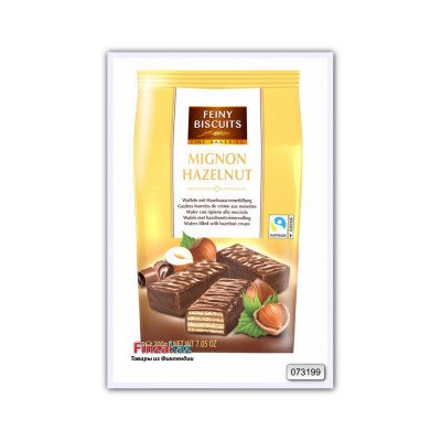 Вафли с орехово-кремовой начинкой в какао глазури Mignon wafers filled with hazelnut cream 200 гр