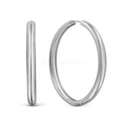 Серьги-конго из серебра родированные - диаметр 3 см 60-30-00р
