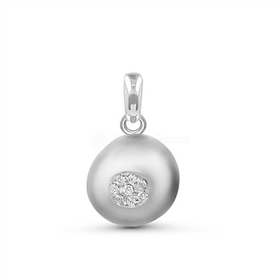 Кольцо из серебра с куб.цирконием родированное