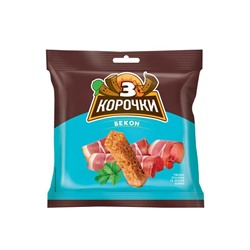 «3 Корочки», сухарики со вкусом бекона, 100 г