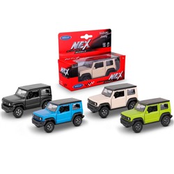 Welly. Машинка 1:38 "Suzuki Jimny" металл, пруж. мех., цвет в ассорт. арт.43810W