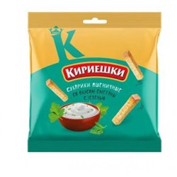 «Кириешки», сухарики со вкусом сметаны с зеленью, 100 гр. KDV