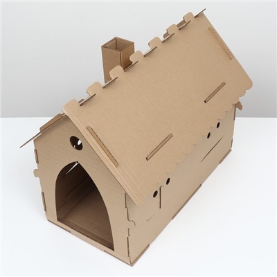 Дом-конструктор для кошек, 59 х 30 х 47 см, крафт