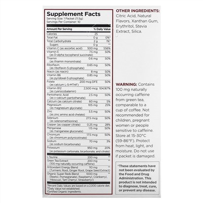Pureboost Superfoods, Чистая антиоксидантная энергетическая смесь, Red Burst, 10 пакетов по 0,41 унции (11,5 г) каждый
