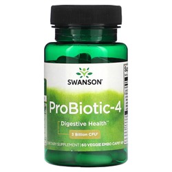 Swanson ProBiotic-4, 3 миллиарда КОЕ, 60 растительных капсул «Эмбо» AP