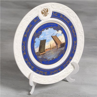 Тарелка сувенирная «Санкт-Петербург. разводной мост», d = 20 см