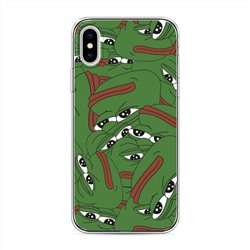 Силиконовый чехол Печальный frog на iPhone X (10)