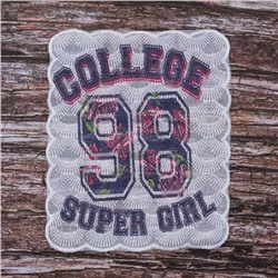 Декоративный  элемент пришивной College 98 super girl 20,5*24,5 см