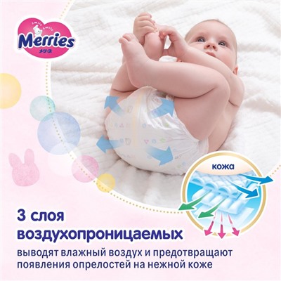 Подгузники Merries (до 5 кг), 90 шт