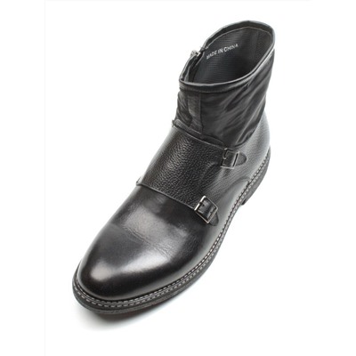 01-H9029-D23-SW3 BLACK Ботинки демисезонные мужские (натуральная кожа)