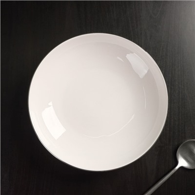 Тарелка фарфоровая глубокая Magistro «La Perle», 1 л, d=22,5 см, цвет белый