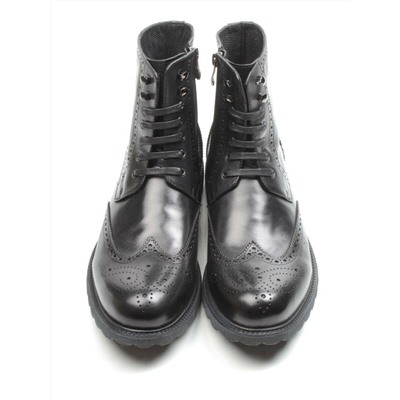 01-H9053-B6-SW3 BLACK Ботинки демисезонные мужские (натуральная кожа)