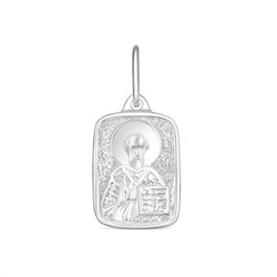 Подвеска религиозная из родированного серебра - святой Николай Чудотворец 925 пробы К3-518р