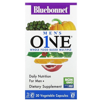 Bluebonnet Nutrition Men's ONE, 30 растительных капсул - Bluebonnet Nutrition