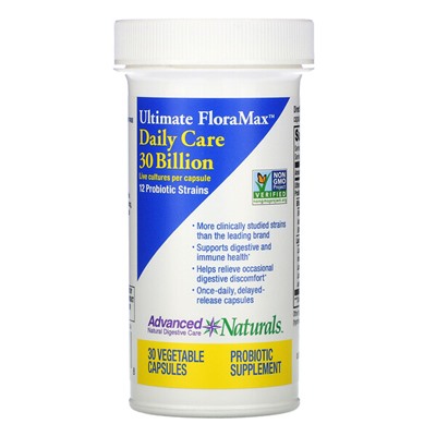 Advanced Naturals Ultimate FloraMax, Ежедневный уход, 30 миллиардов, 30 растительных капсул