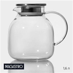 Кувшин с крышкой стеклянный Magistro «Стиль», 1,6 л, 18×14×17 см