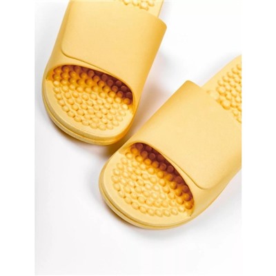 Тапочки с массажным эффектом, открытый нос, размер 38-39, цвет жёлтый