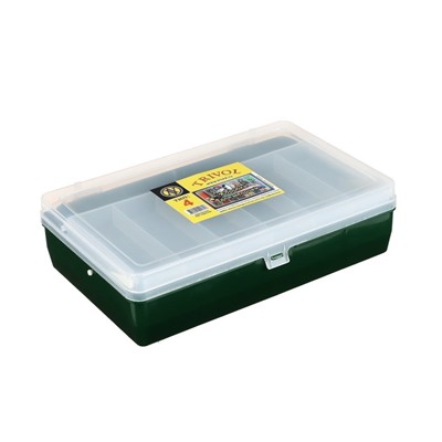 Коробка "Тривол" ТИП-4, двухъярусная с микролифтом, 235 х 150 х 65 мм, цвет тёмно-зелёный