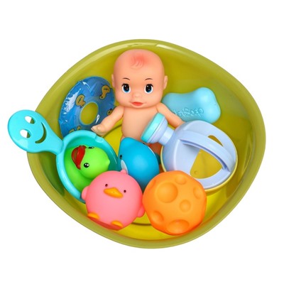 Набор игрушек для ванны «Игры малыша», 10 шт, с пищалкой, Крошка Я