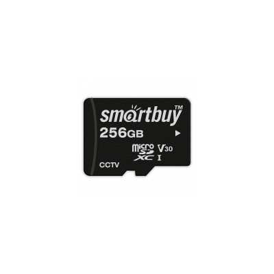 Карта памяти Micro SDXC 256Gb Smartbuy U3 V30 для видеонаблюдения + адаптер SD (SB256GBSDCCTV)