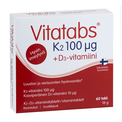 Vitatabs K2 100 µg + D3 витамины 60 таблеток