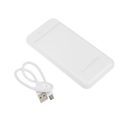 Внешний аккумулятор LuazON PB-29, Li-Pol, 10000 мАч, 2 USB, Type-C, microUSB, 2.1 A/1 A