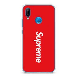 Силиконовый чехол Supreme на красном фоне на Huawei P20 Lite