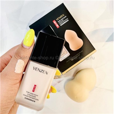 Набор VZN Thin and Light Concealer Liquid Foundation, крем-консилер и спонж