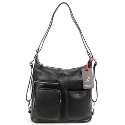 Женская кожаная сумка-рюкзак Sergio Valentini SV-90121 Блек