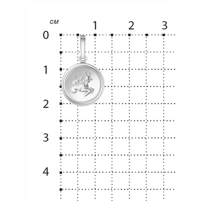 Подвеска из серебра родированная - Козерог 925 пробы п020р