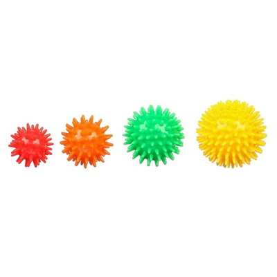 Набор развивающих массажных мячиков «Ёжики», 4 шт, d=5,6,7,8 см, Крошка Я