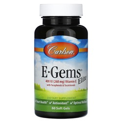 Carlson E-Gems Elite, 400 МЕ (268 мг), 60 мягких таблеток