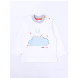 Белый джемпер с зайчиком на облаке "Облачный зайчик" для новорождённого (77201)