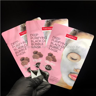 Очищающая кислородная маска для лица Purederm Deep Purifying Black Bubble Mask Volcanic (78)