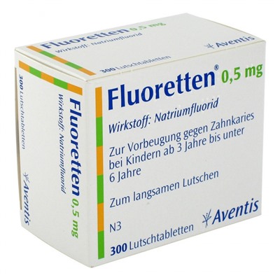 Fluoretten 0,5 mg Tabl. 300st, Флюореттен 0,5мг таблетки, 300шт