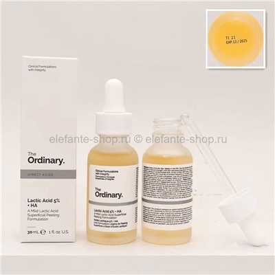 Сыворотка-пилинг с молочной кислотой The Ordinary Lactic Acid 5% + HA 2% Superficial Peeling Formulation 30ml (106)