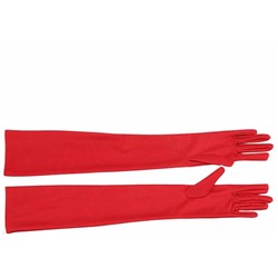 Перчатки атласные до локтя, 43 см красные