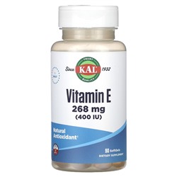 KAL Витамин Е, 268 мг (400 МЕ), 90 мягких желатиновых капсул